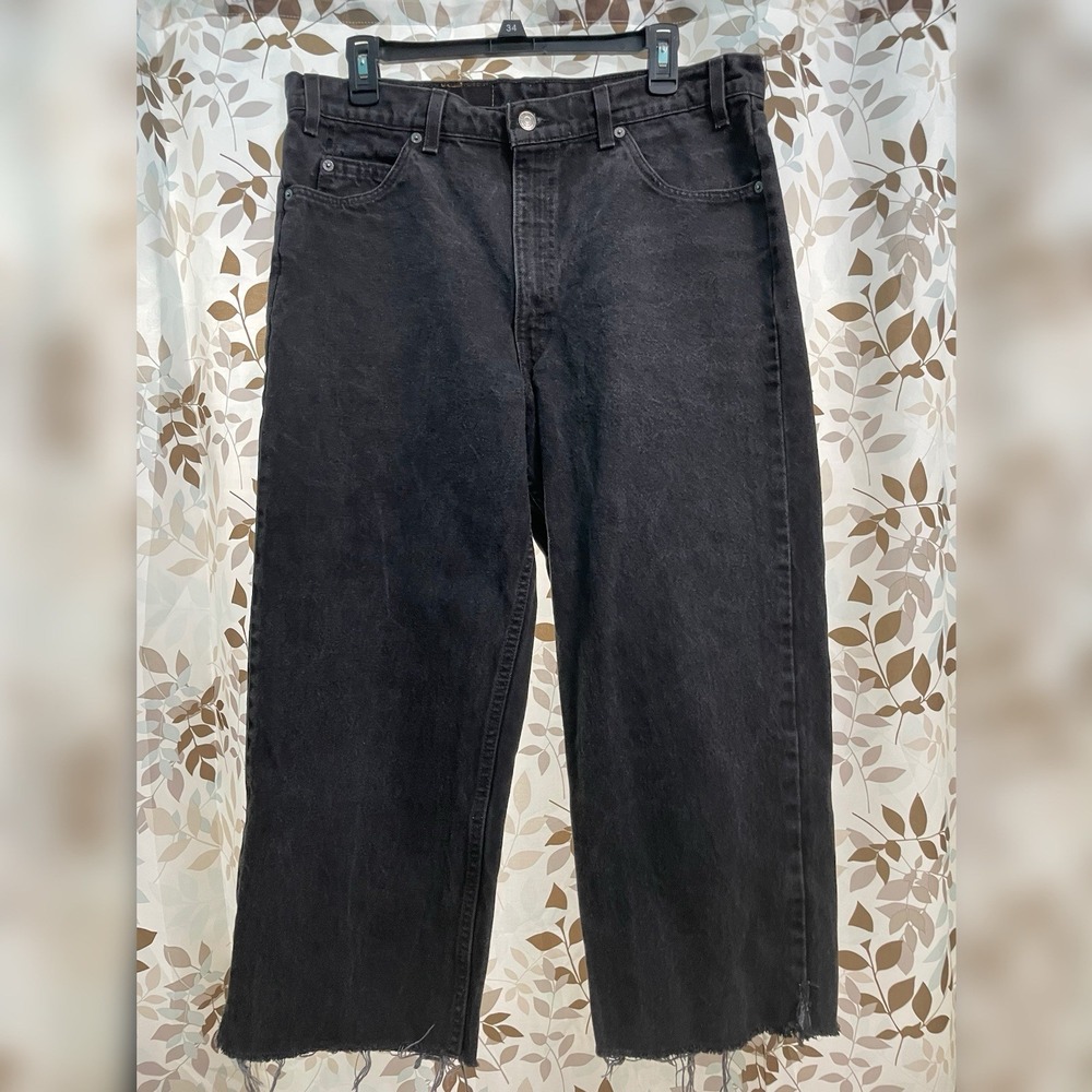 Vintage Levi's 550 Orange Tab Jeans Mens 32x24 Black Denim USA Made 90s Relaxed